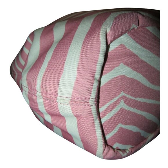 COACH Devin Tote & Peyton Long Wallet Tulle Zebra Stripe Print Cream & Pink - Picture 14 of 16